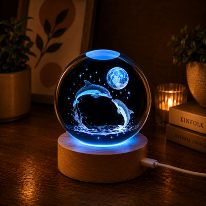 Dolphin Crystal Lamp