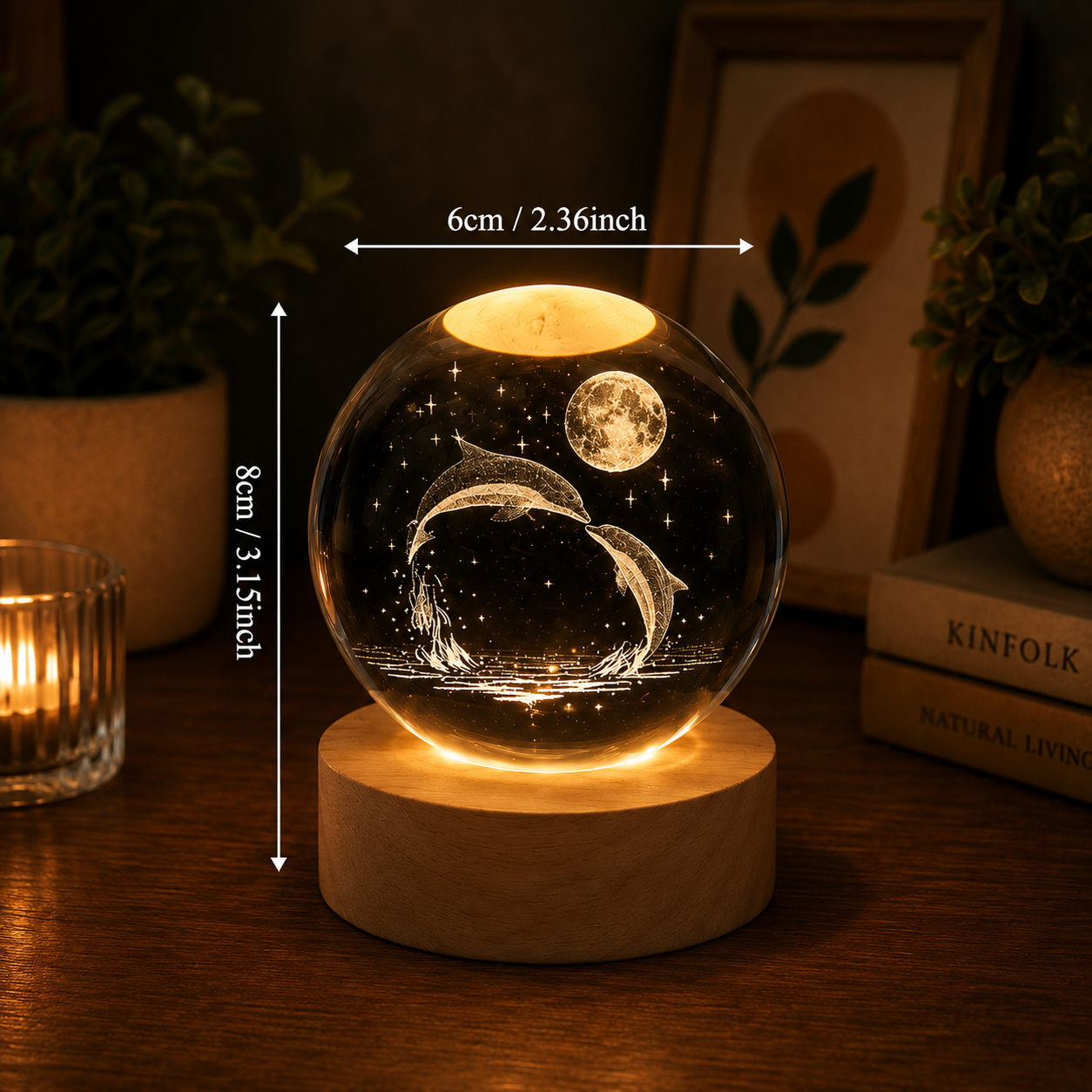 Dolphin Crystal Lamp