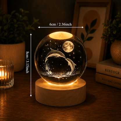 Dolphin Crystal Lamp