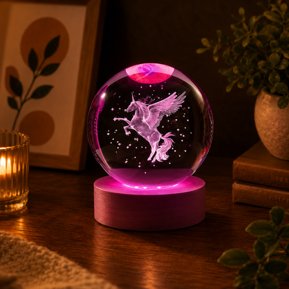 Unicorn Crystal Lamp