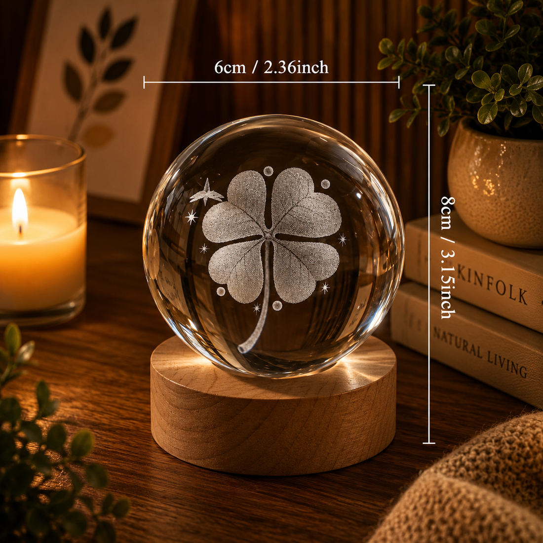 Clover Crystal Lamp
