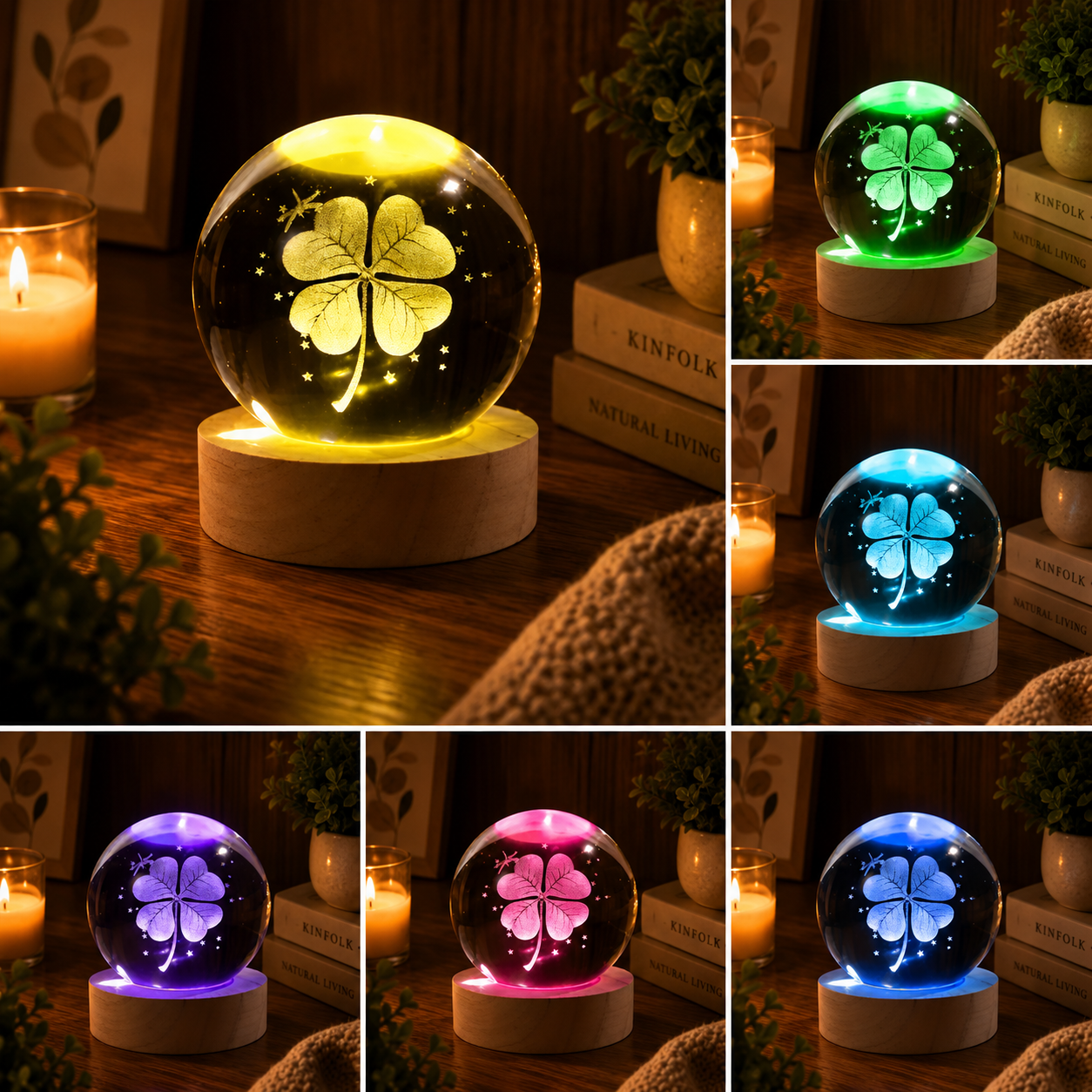 Clover Crystal Lamp