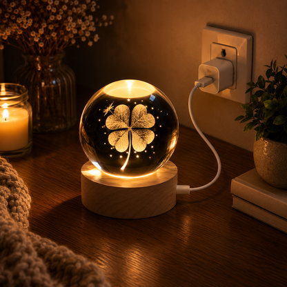 Clover Crystal Lamp