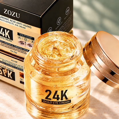ZOZU 24K Gold Eye Cream 30 g with open jar and packaging