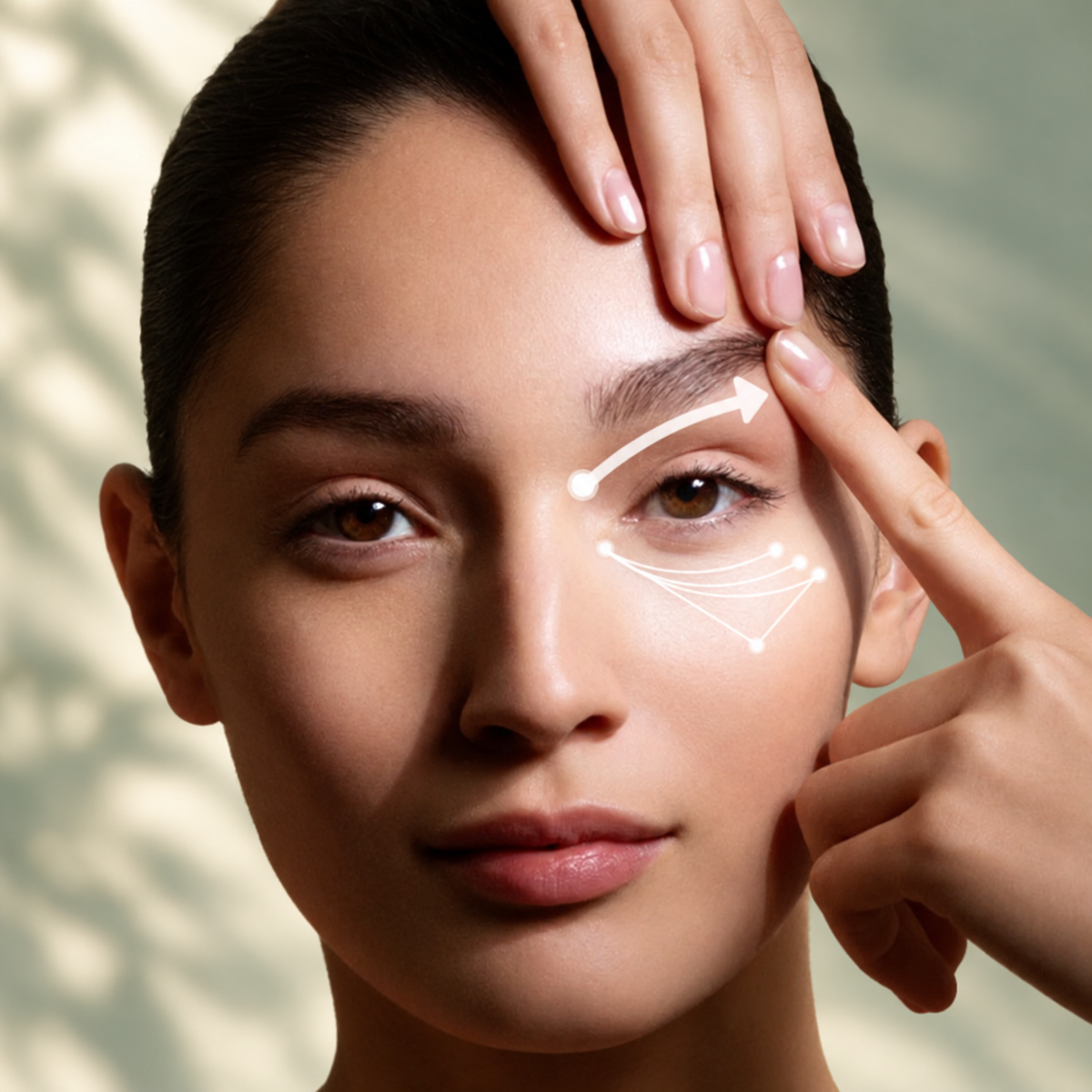 Eye-area cosmetic application illustration