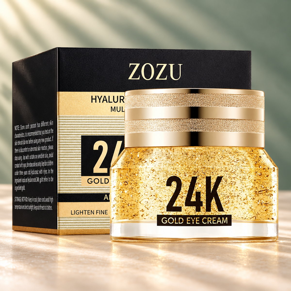 ZOZU 24K Gold Eye Cream jar and box