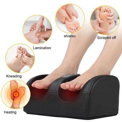 Original supplier massage-action illustration with the Black foot massager and all source labels