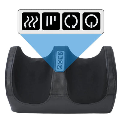 Original Black foot massager control diagram showing heat, intensity, rotation and power icons