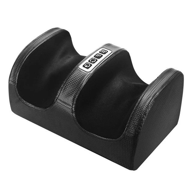 Black B16 foot massager, original variant view with two open channels and four integrated controls