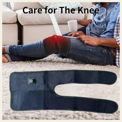 Original supplier comparison of the knee wrap worn and opened flat; red glow illustrates heat